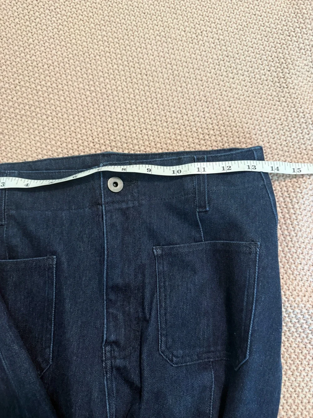 NWT HALARA Flex™ High Waisted Pockets Washed Casual Wide Leg Jeans Deep Indigo S